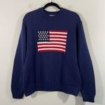 SF Citywear Women Navy American Flag Knit Crew Neck Pullover Sweater Size L/XL Size L Photo 0