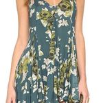 Free People Alyson Go To Gauze V-Neck Green Floral Top Photo 1