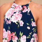 Lulus In the Garden Navy Blue Floral Print Romper Dress Size M Photo 3