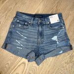 Aeropostale NWT Aero Stretch Mom Jean Shorts Distressed Denim 3.5” Inseam Women’s Size 0 Photo 1