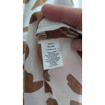 Magaschoni Women's Brown White Floral Linen Button Down Shirt L Photo 4