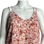 Ann Taylor Shirt Womens Medium Pink Floral Hibiscus Flower Tank Top Blouse Bloom Photo 3