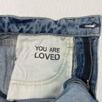 AMO Cropped Distressed Raw Hem Skinny Jeans Stretch Denim Light Wash size 25 Photo 9