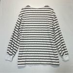 Striped Knit Long Sleeve Shirt Size Medium gray white stripes tee Photo 2