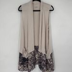 LOGO By Lori Goldstein Logo Lori Goldstein Lagenlook sleeveless Cardigan Vest Large Purple Floral Photo 8