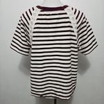 Old Navy Maroon & White Stripe Lace Detail Crewneck Sweatshirt Size Large Photo 4
