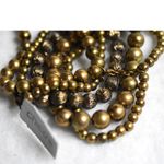 Chico's NWT  Multi Strand Brass Tone Beaded 6" Stretch Boho Stack Bracelet Photo 1