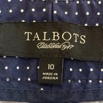 Talbots Flat Front Ankle Pants-Navy Blue White Polka Dots-Size 10 Signat… Photo 2
