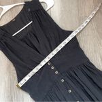 Free People Cotton Gauze Button Front Sleeveless Side Tie Dress Black (small) Photo 1