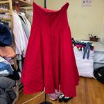 Reformation Buttercup Dress Size 10 Red Fit and Flare Strapless Midi Formal Photo 5