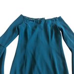 Bardot Solange Fitted Sheath Dress Off-Shoulder Bell Sleeves Teal Size 6 Women's Photo 3