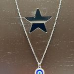 NEW Evil Eye Rounded Silver Pendant Necklace Summer Photo 1