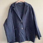Ann Taylor ✨ Women’s Navy Blue Sweater Blazer XXL Photo 0