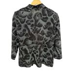 Misook Animal-Print Ottoman Jacket Women's Small Arctic Black Open Front Photo 6