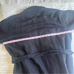 Mille Black Viscose Linen Blend Belted Duster Trench Coat Medium Photo 3