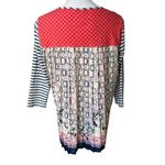 Multiples  Mixed Print Mixed Media Top, Sz M Photo 2