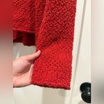 Eileen Fisher  Red V-Neck Knit Sweater Cotton & Silk Size L Photo 3