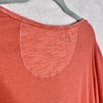 Free People  We the Free Star Relaxed Distressed Henley Top Orange Linen Small Photo 10