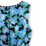 Unique Vintage  Peplum Retro Black & Blue Floral Honeybun Sleeveless Blouse M Photo 10
