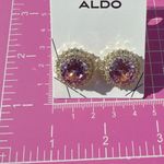 ALDO Purple crystal diamond paved Stud Earrings gold tone Photo 1