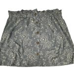 Madewell Blue Floral Button Front Mini Skirt Size XL Photo 2