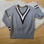 Joan Vass  Deep V Knit Printed Detailed Sweater large Photo 8