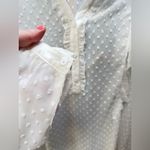 W By Worth  Swiss Dot Ruffle Sheer Blouse Size Medium Photo 2