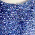 J. Crew Coco Tweed Boulce Fluted Flare Hem‎ Cobalt Blue Midi Dress Size 14 New Photo 6