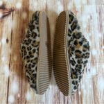 Francesca's Francesca’s indigo rd. Tekle Leopard Print Faux Fur Scuff Slippers Size 8 Photo 1