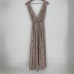 Lovers + Friends  Wrap Maxi Dress Womens 4 Beige Floral Plunge‎ Double V Neck Photo 12