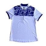 PGA Tour Athletic Zip Collar Golf Short Sleeve Technical Tee Top Blue Medium Photo 0