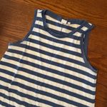 Gap Sleeveless Mini Swing Tank Dress Size Medium Blue White Striped Relaxed Fit Photo 2