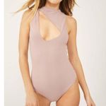 Free People  bodysuit Sleeveless Tank XS cutout sexy Pink Purple festival concert Photo 2