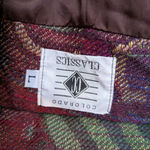 American Vintage 90s Vintage Tapestry Oversized Abstract Print Blazer Green Red Multicolor Large Photo 4