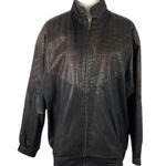 VTG Comint Leather Jacket with croc details and shoulder pads Size Large Brown Photo 15