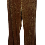 Urban Outfitters Gold Velvet Flare Pull On Pants Size XS Holiday New Years Eve Photo 0