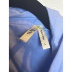 Truth NYC Truth Button -Up Embroidered Floral Blue Blouse Size Large Small Florals Photo 2