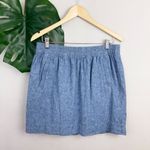 Loft  Linen Blend Pull-On Chambray Pocket Skirt Photo 8