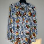 Rose + Olive  Italian Girl Summer Lemon Button Down Blouse Size Large  Photo 0