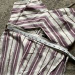 EXPRESS Purple White Striped Cotton Linen Cut Out Wrap Midi Summer Dress 10 Photo 6