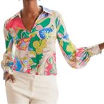 Boden Women’s Size 12 Cream Pink Paisley Silk Lilian Pullover Top Blouse Photo 1