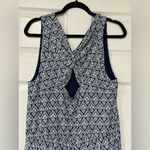 Talbots Women's Blue Twist Back Medallion Jumpsuit Size XL Photo 7