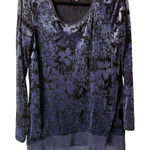 Fade Vintage 90s Grunge Top Large Velvet Burnout Whimsigoth Witchy Shirt Purple Photo 0