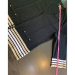 Ming Wang Black Knit Jacket Medium 3/4 Sleeve Striped Hem Metal Buttons Classic Photo 10