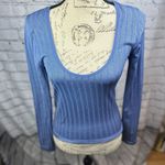 Free People Lucky You Layering Scoop Neck Top Blue M/L Photo 4