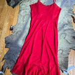 Vintage Maraschino Cherry Red Lace Trim Slip Dress Size L Photo 1