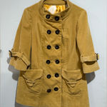 Anthropologie  Mustard Double-Breasted Pea has no tag , this has the measurements Photo 0