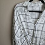 Abercrombie & Fitch White and Gray Plaid Top Photo 4