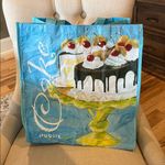 Birthday Anniversary Shower Cake Tote Gift Bag Plastic Reusable Blue Photo 4