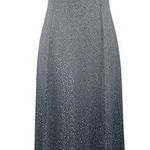 Vintage 90s Y2k Ombre Gown Formal Prom Floral Glitter Silver Gray Black XS 0/2 Photo 0